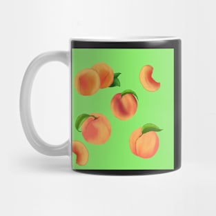 Peaches Pattern Green Mug